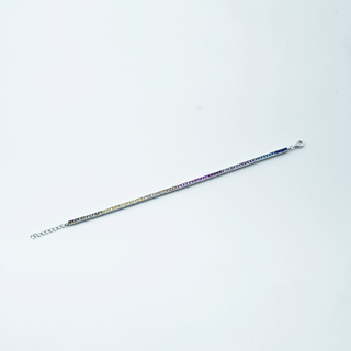 Silver Rainbow Bar Tennis Bracelet