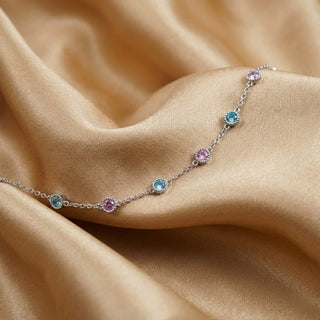 Silver Pastel Trio Bezel Bracelet