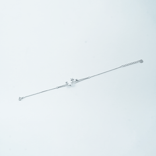 Silver Pearl & Star Charm Bracelet