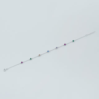 Rainbow Bezel Station Bracelet