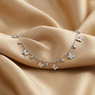 Silver Twin Butterfly Charm Bracelet