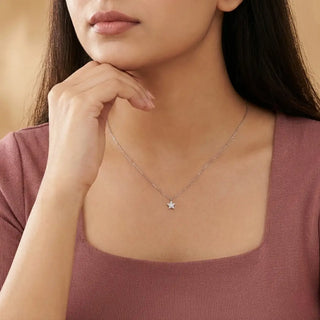 Buy silver tiny star CZ pendant online in 925 sterling silver – minimal star necklace for women by Keyona Jewellery