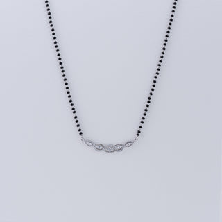 Silver marquise link mangalsutra in 925 sterling silver – Keyona Jewellery online