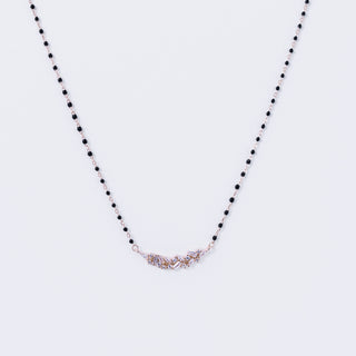 Rose gold CZ floral cluster mangalsutra in 925 sterling silver – Keyona Jewellery online