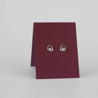 Silver Swirl Solitaire Stud Earrings