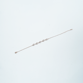 Rose Gold Oval Crystal Link Bracelet