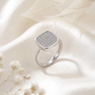 Cushion Pave Cocktail Ring