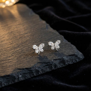 Crystal Leaf Cluster Stud Earrings