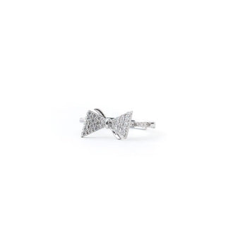 925 silver pavé bow ring for women – delicate minimal jewellery Keyona Jewellery